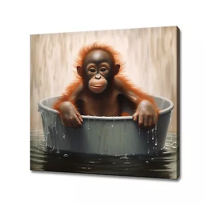 Baby Orangutan Canvas Print | Art Print Wall Hanging Picture | Kids Bedroom • £32