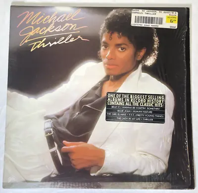 MICHAEL JACKSON Thriller Vinyl LP In SHRINK Wrap With HYPE Sticker 1982 VG+ • $24.95