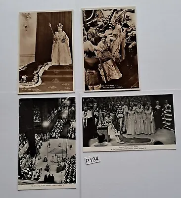 4 Vintage Postcards Coronation Of Queen Elizabeth II (P134) • £8.99