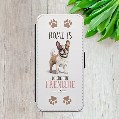 Flip Case For Iphone Samsung Huawei Dog Frenchie Funny Gift Wallet Phone Cover • £11.99