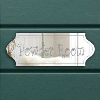 POWDER ROOM Door Sign Plaque Signage Acrylic Mirror Any Name/Room-Stick Or Hang • £7.99