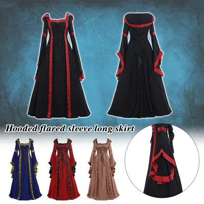 Womens Halloween Renaissance Dress Medieval Cosplay Gothic Fancy Witch Costume • $47.99
