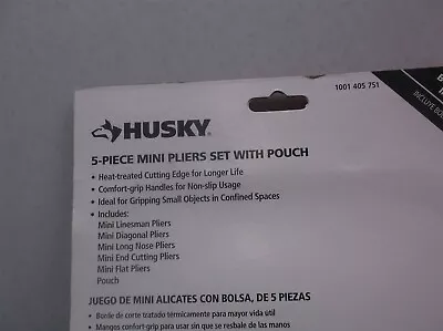 1001405751 Husky Mini Pliers Set 5 PC W Bonus Pouch • $9.01