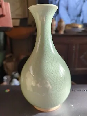 Antique Chinese Celadon Green Crackle Glaze Vase • £14.99