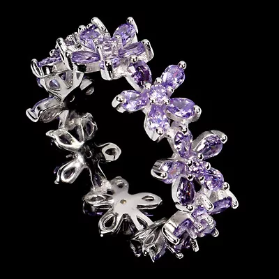 AAA Purple Marquise Simulated Cz 3x2mm 925 Sterling Silver Jewelry Ring Size 8 • $1.25