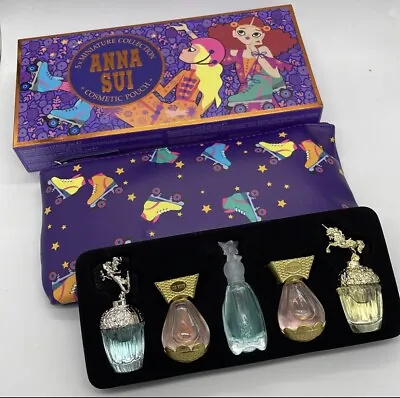 Anns Sui 5 X Miniature Perfume Collection With Cosmetic Pouch-NEW SEALED BOX • $85.99