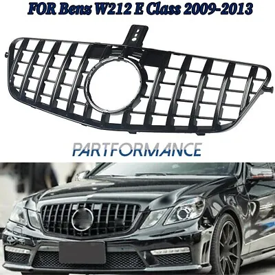 Gloss Black GT Style Front Grille Grill For Mercedes-Benz E-Class W212 2009-2013 • $89.45