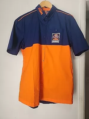 KTM Racing Motocross Mechanic  Button Shirt  Large Race Team Redbull Embroidered • $28.95