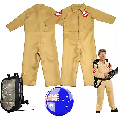 Cosplay Ghostbusters Jumpsuit Kids Backpack Costume Bodysuit Outfits Fancy Dress • $29.89