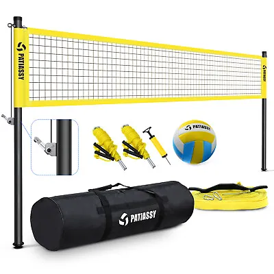 Upgrade Professional Volleyball Net Set With Adjustable Height Aluminum Poles • $105.82