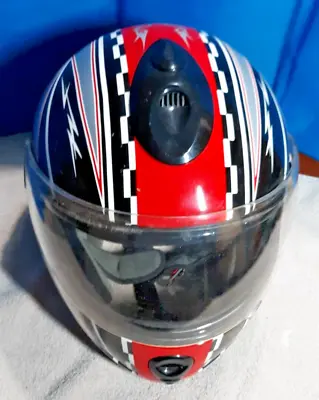 Hc Motorcycle Helment Soar -2 Xxl Dot Fiberglass Red /black/silver Blade Design • $25.99