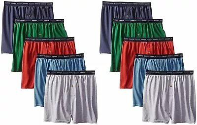 Hanes 10-Pack Mens Tagless Knit Boxers Slightly Imperfect Comfortsoft Assorted • $27.99