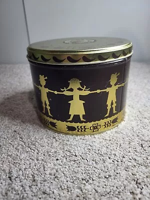 Vintage Swiss Miss Instant Cocoa Mix Collectible Tin Gold Brown Kitchen Storage • $10