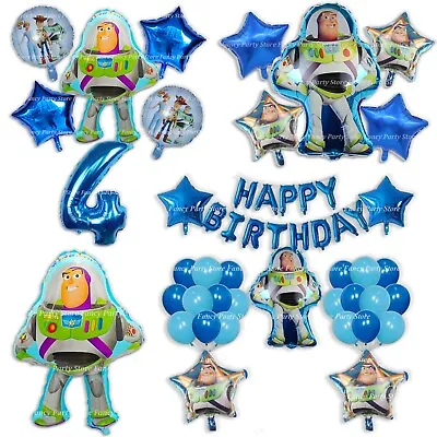 Buzz Lightyear Birthday Balloons Party Theme Kids Toy Story Decorations Foil Age • £8.99