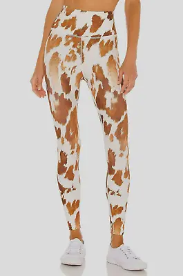 We Wore What Workout Leggings Size S/P Brown And White Cow Hide Print • £28.50