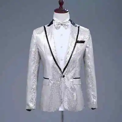 New Sequin Button New Nightclub Ball Men's Suit Jacket (including Bow Tie) • $70.08