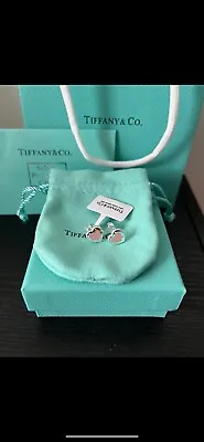 £82 • Buy Tiffany & Co. Double Enamel Pink “Return To” Earrings Silver