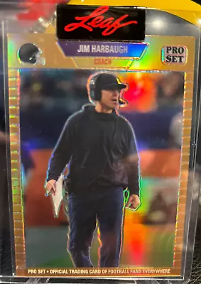 LEAF 2023 Pro Set Metal JIM HARBAUGH Exclusive Gold /199 CARD #PSG-102 Michigan • $17