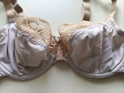 Panache Melody Bra. 34D. Beige With Gold Lace. Good Used Condition • £10