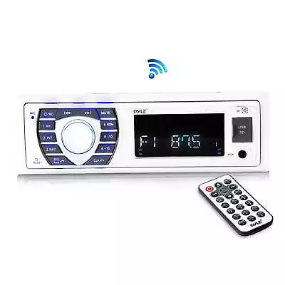 Pyle PLRMR23BTW Single DIN Marine Bluetooth Stereo Receiver With Remote White • $33.29