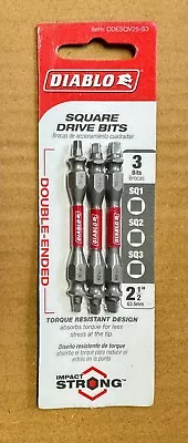 NEW Diablo Square Drive Bits SQ1 SQ2 SQ3 X 2-1/2  Long Double-Ended - F. Ship • $7.95