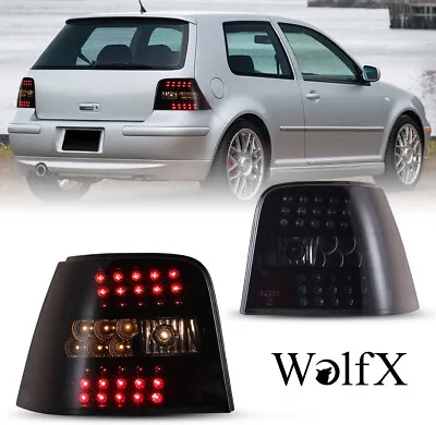 LED Tail Lights For 1999-2004 Volkswagen Golf GTI MK4 Smoke Rear Brake Lamps L+R • $156.99