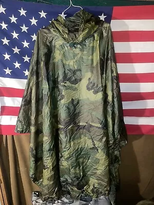 USGI WOODLAND BDU MILITARY PONCHO WET WEATHER RAIN GEAR US Army Marines USMC • $99.99