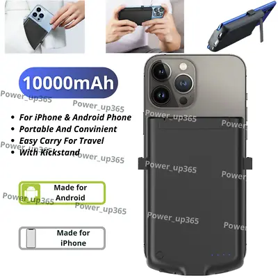 10000mAh Battery Charger Case Power Bank For IPhone Android Rear Charging Cover • $28.09