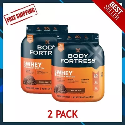 2 PACK 🔥 Body Fortress 100% Whey Premium Protein Powder Chocolate 1.78lbs • $35.96