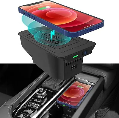 Wireless Charger Center Console Qi Charging Station For Volvo XC90 XC60 V60 S60 • $62.09