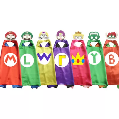 Super Mario Kids Costume Cape & Mask Party Favor Yoshi Toad Cosplay Dress Up • $11.99