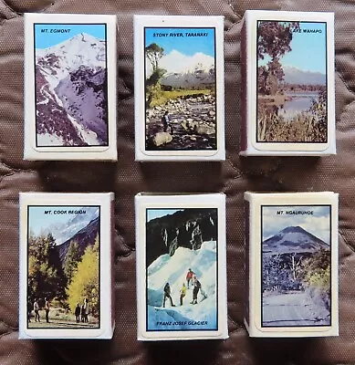 Vintage Match Boxes: SCENES OF NEW ZEALAND X 6 .....  Free Post • $7.95