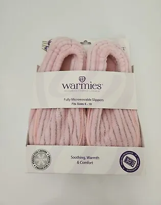  New Warmies  SNUGGABLE Fully  Microwavable Slippers Size 6 To 10 Pink Soothing • $34.38