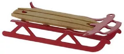 Dollhouse Miniature Red Flyer Runner Sled / Toboggan -- 1:12 Scale  • $4