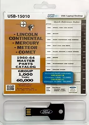 1960 - 1964 Lincoln Mercury Master Parts And Accessory Catalog On USB • $32.26