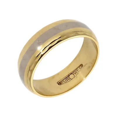 Pre-Owned 18ct Yellow & White Gold 6mm Wedding Band Ring Size: J½ 18ct Gold F... • £373.75