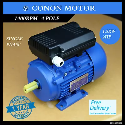 1.5kw 2HP 1400rpm REVERSE Dual Caps Electric Motor Single Phase 240v 24mm Shaft • $253.79