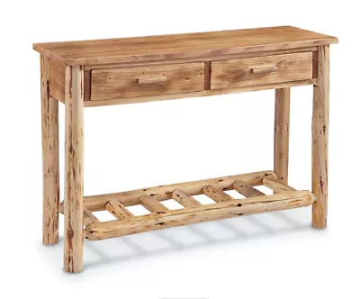 $223.99 • Buy CASTLECREEK Pine Log Wood Sofa Table Lodge Living Room Home Furniture Rustic USA