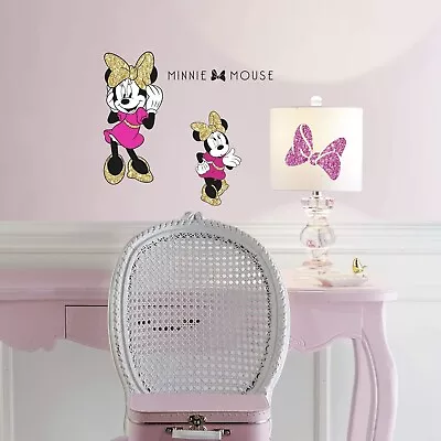 RoomMates RMK3580SCS MINNIE MOUSE PEEL & STICK WALL DECALS WITH GLITTER  • $9.97