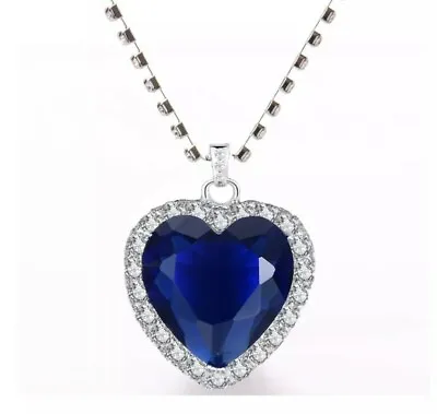 £10.99 • Buy Titanic Heart Of The Ocean Pendant Necklace & Velvet Pouch - A Beautiful Piece