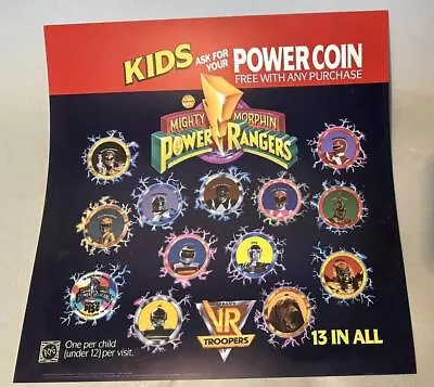 Vintage McDonald’s Power Rangers Coin Happy Meal Translite Advertising Sign • $27.99