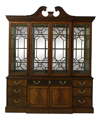 52000EC: HENKEL HARRIS Mahogany 2377 Breakfront China Cabinet • $6495