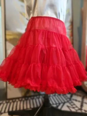 Vtg Partners Please Malco Modes Skirt Small Red Square Dance Petticoat Crinoline • $49