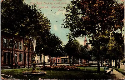 Postcard OH Massillon Ohio;City Park Looking East From Main Street  1910   Ae • $6.50