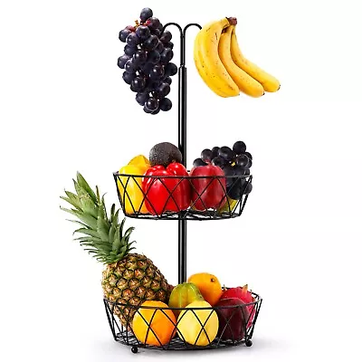 Fruit Basket 2 Tier Fruit Basket Bowl Vegetable Organizer For Kitchen • $21.99