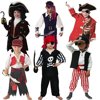 Boys High Seas Shipmate Buccaneer Caribbean Pirate Halloween Fancy Dress Costume • £9.99