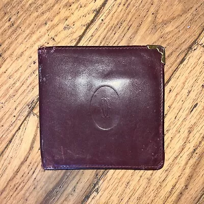 Cartier Bordeaux Leather Bifold Wallet • $53