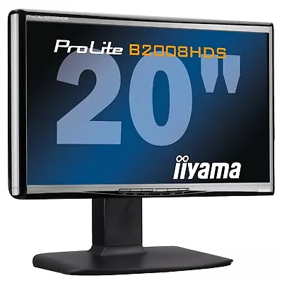 IIYAMA ProLite B2008HDS 20  Inch 1600x900 LCD Display Monitor Cables • £45