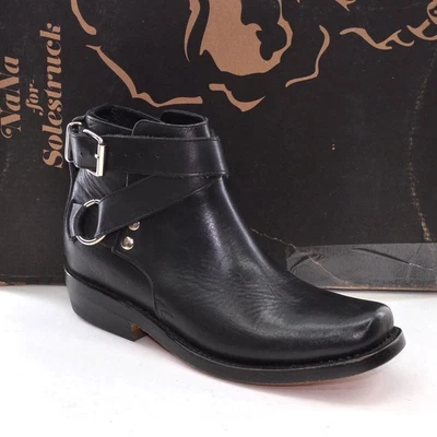 $49.99 • Buy Ladies Nana X Solestruck Judy Biker Boots 6 M Black Leather Booties New In Box