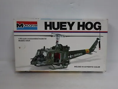 $20 • Buy Vintage 1977 Monogram Huey Hog Helicopter Scale Model Kit 1/48